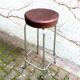 Metal and faux leather bar stool