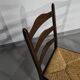 Set of 2 oak, rustic, farmhouse, ladderback dining chairs with rush seats