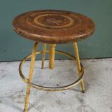 Industrial stool height-adjustable tripod yellow