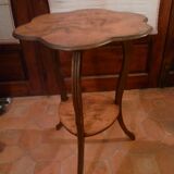 Gueridon table in art nouveau style with floral decoration, signed gervaise.