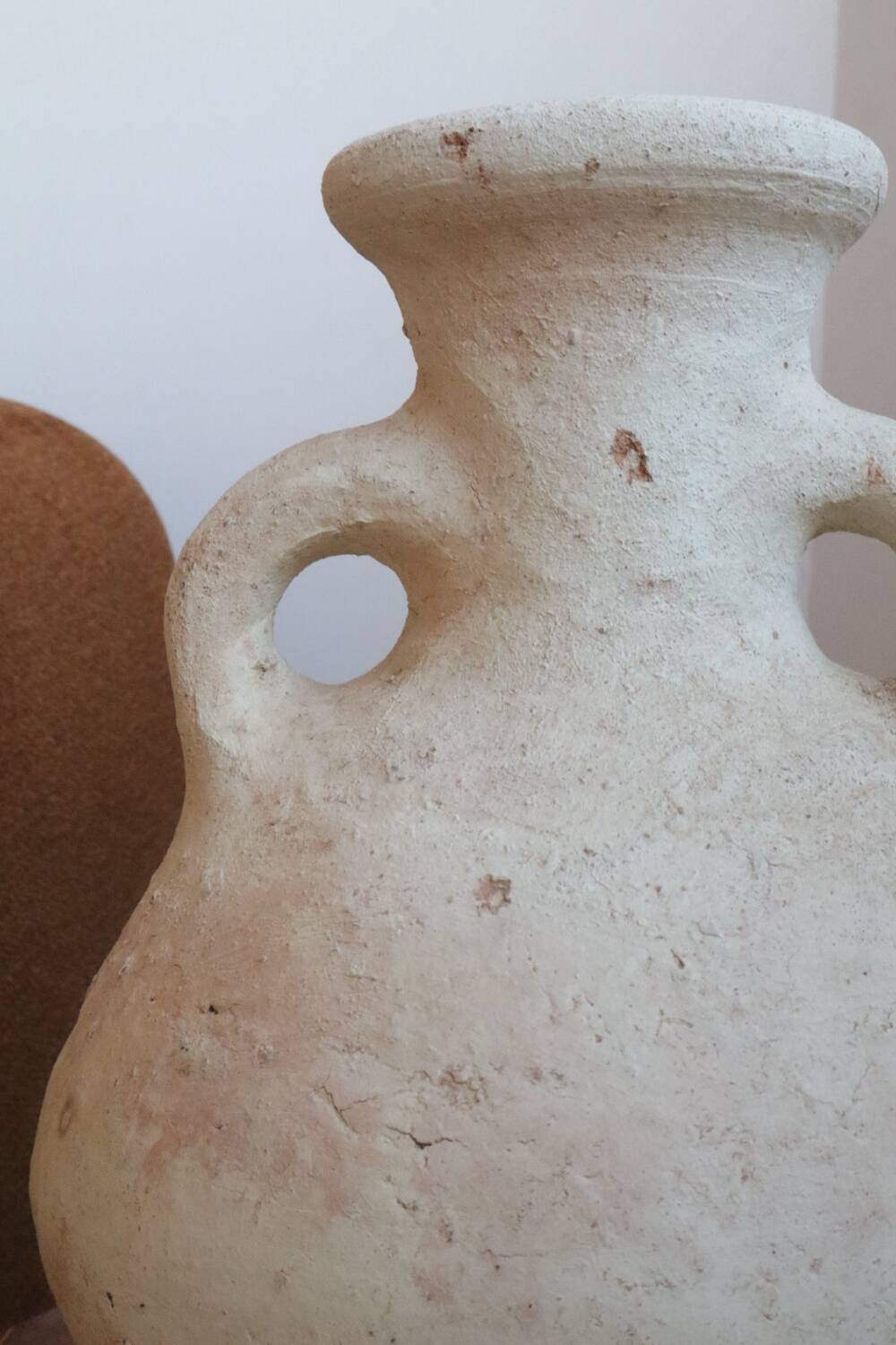 Raw wabi-sabi tamegroute amphora vase