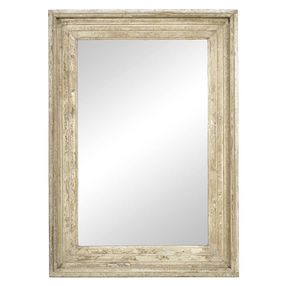 Mirror in patinated solid wood (106 x 75 x 7cm)