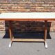 Art Deco dining table in oak with a pearlescent laminate top, 145x60 cm.