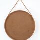 Rare round "#103" wall mirror / teak, leather, brass / by Glas Mäster, Markaryd, Sweden / 1960s / 1970s / Mid-Century Modern Design