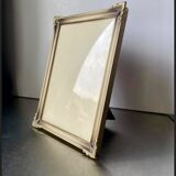 Cadre photo vintage art deco en métal doré laiton 20 cm x 15 cm verre convexe