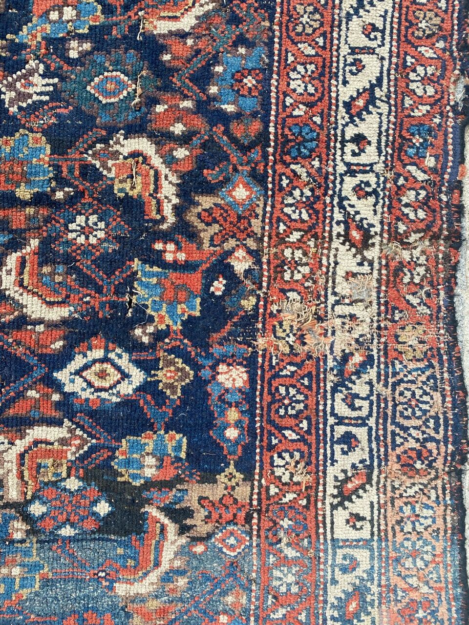 Handmade old Kurdish Persian carpet 135x276 cm
