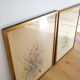 Pair of vintage paintings 1950 frame gilded wood