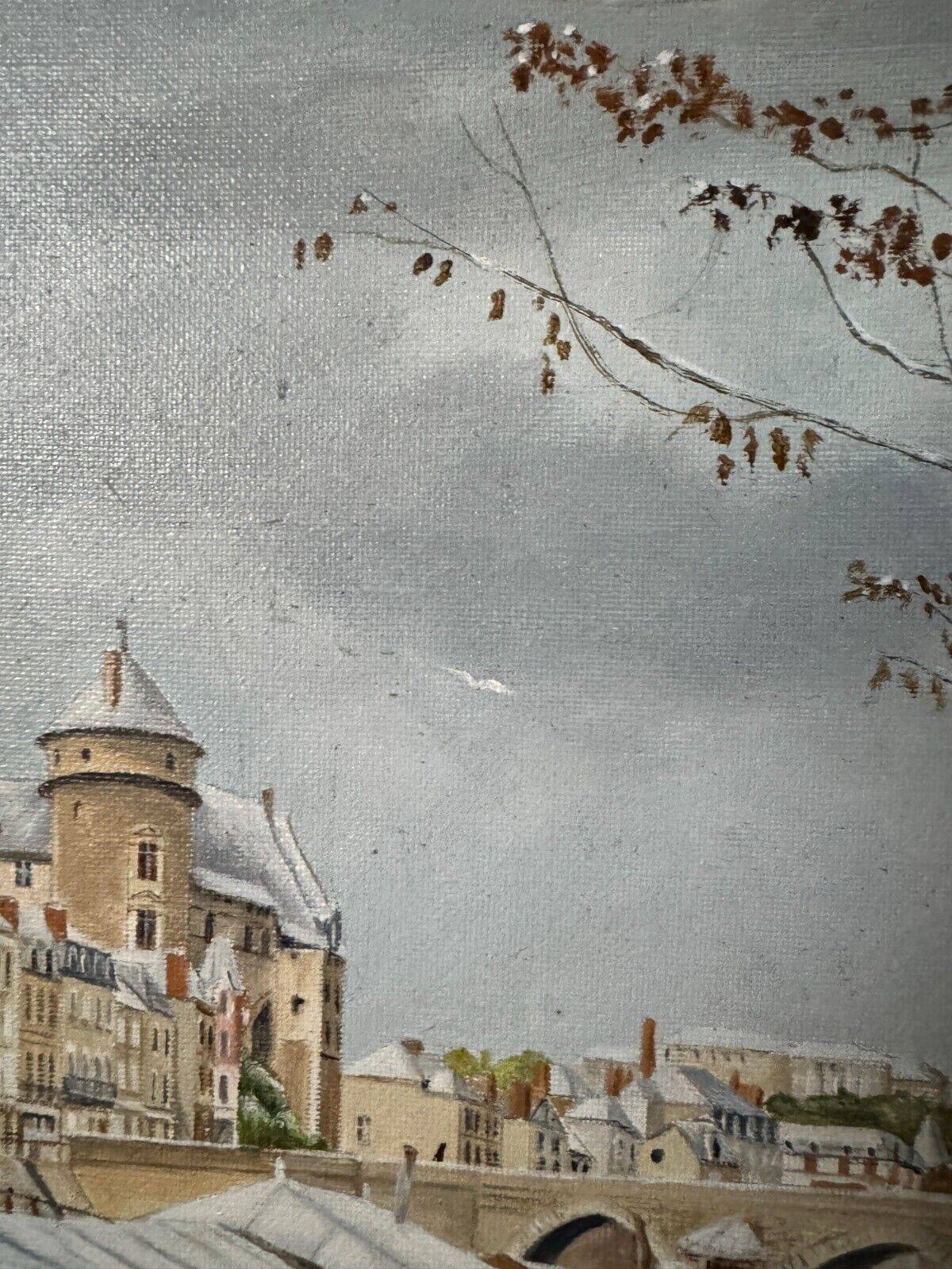 Oil on canvas by Lucien Cormier The Washhouse Boats Nantes 2009