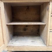 Antique English two-body buffet in solid pine (renovated)