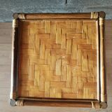 3-tier rattan and bamboo shelf from the 70s vintage