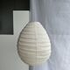 Small Japanese-style natural rattan and linen pendant light in the shape of a drop H40 D35