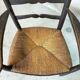 High back straw armchair