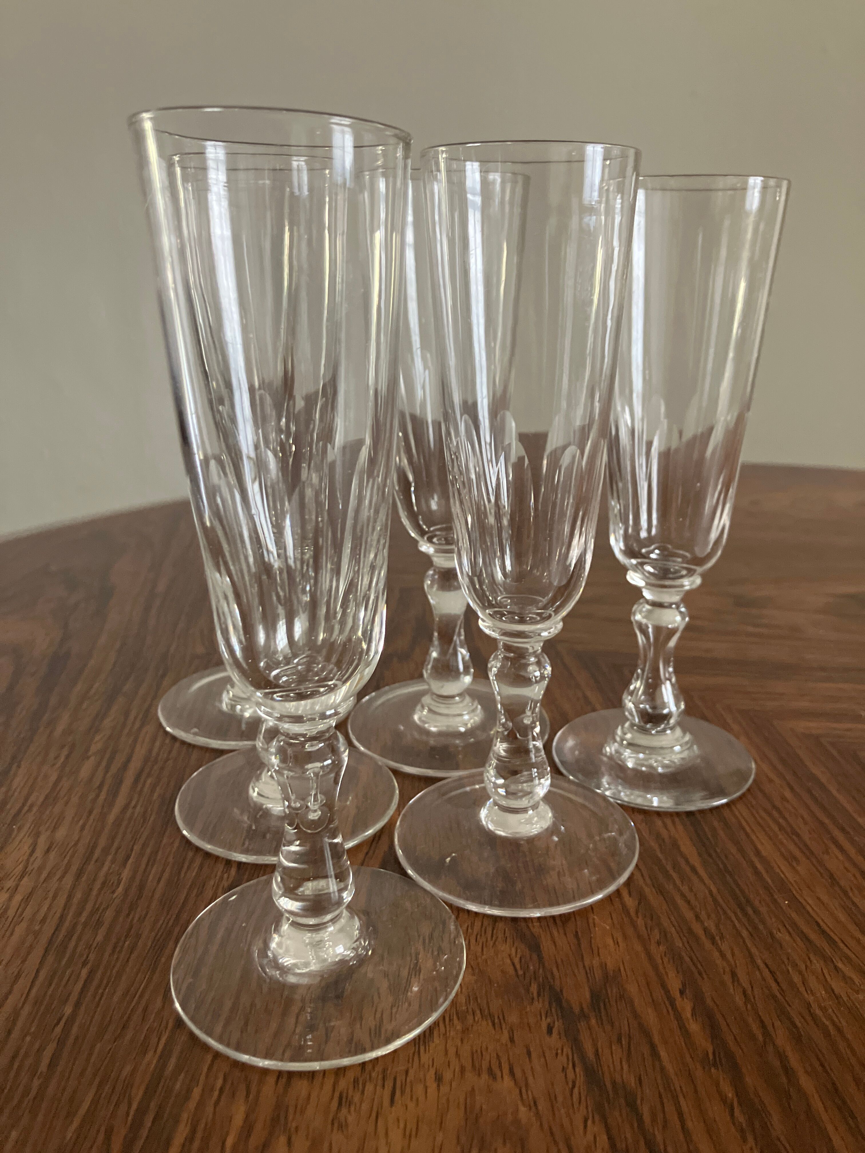 6 antique flutes from the late 19th century – Val Saint Lambert - Herbatte
