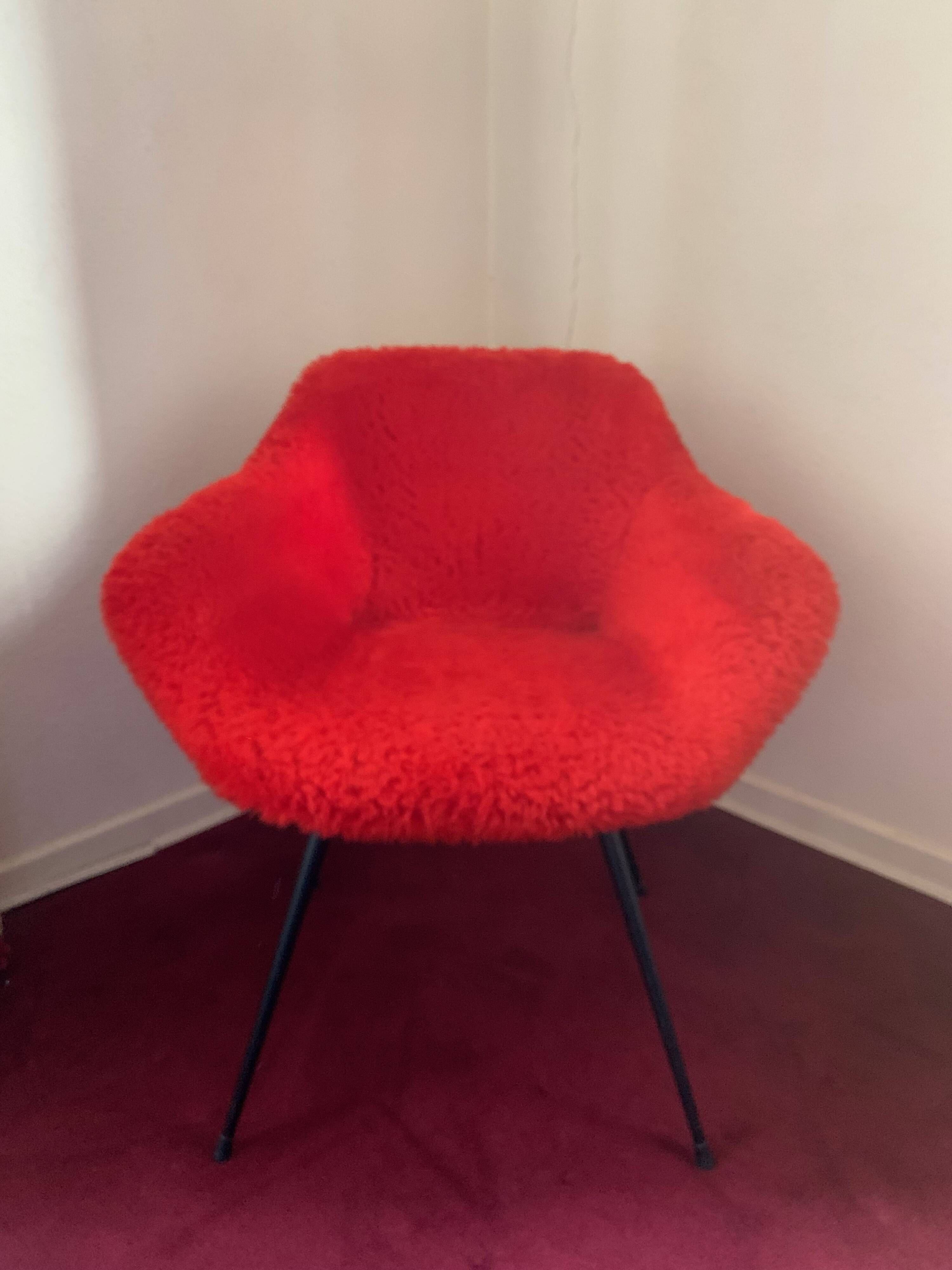 pair of Moumoute armchairs from the 50s