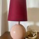 Pair of antique de schuytener opaline pink ball vintage bedside lamps