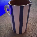 Large striped vase & pitcher