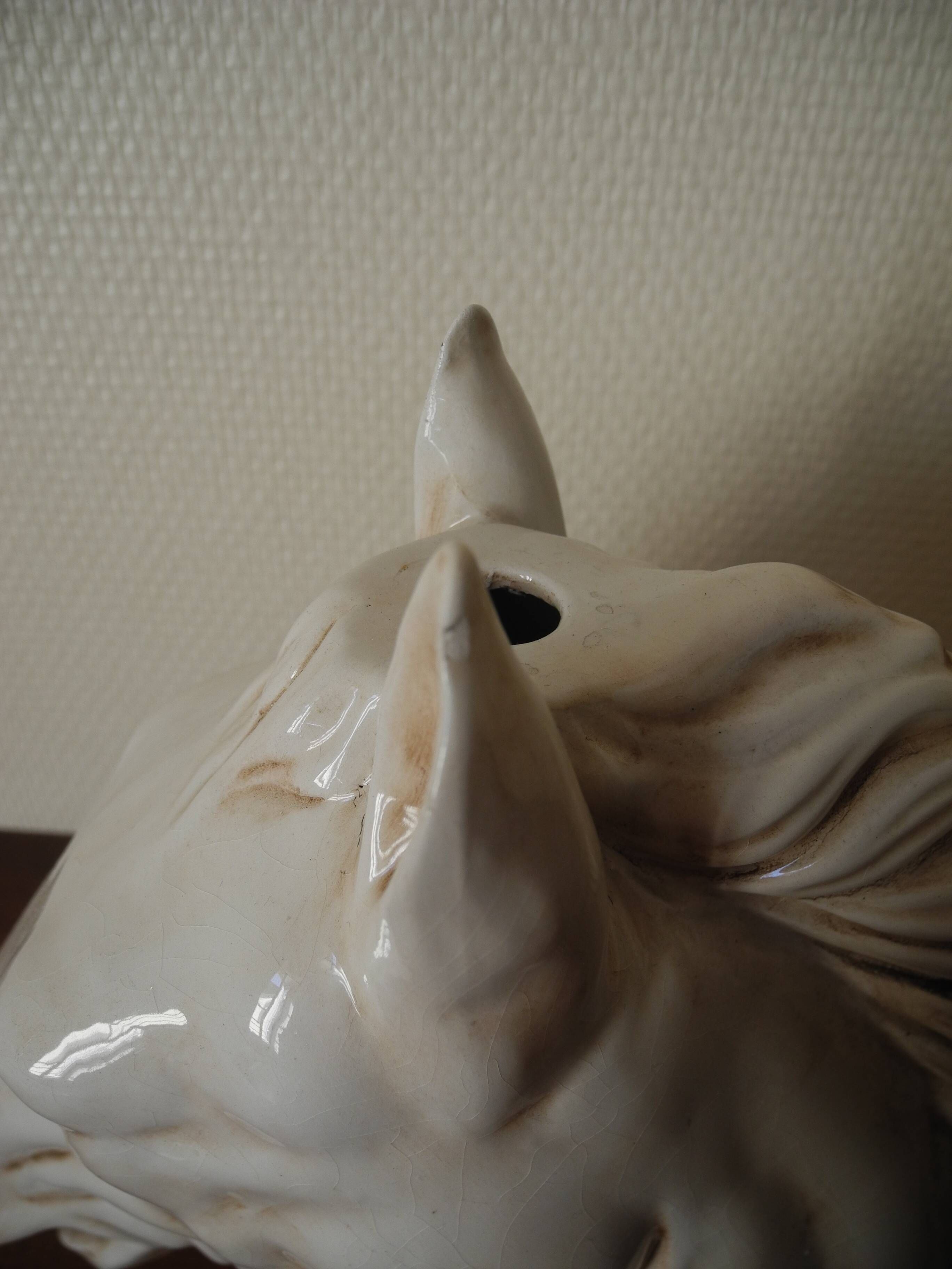 Ceramic horse head lamp base vintage horse lamp base design 70s
