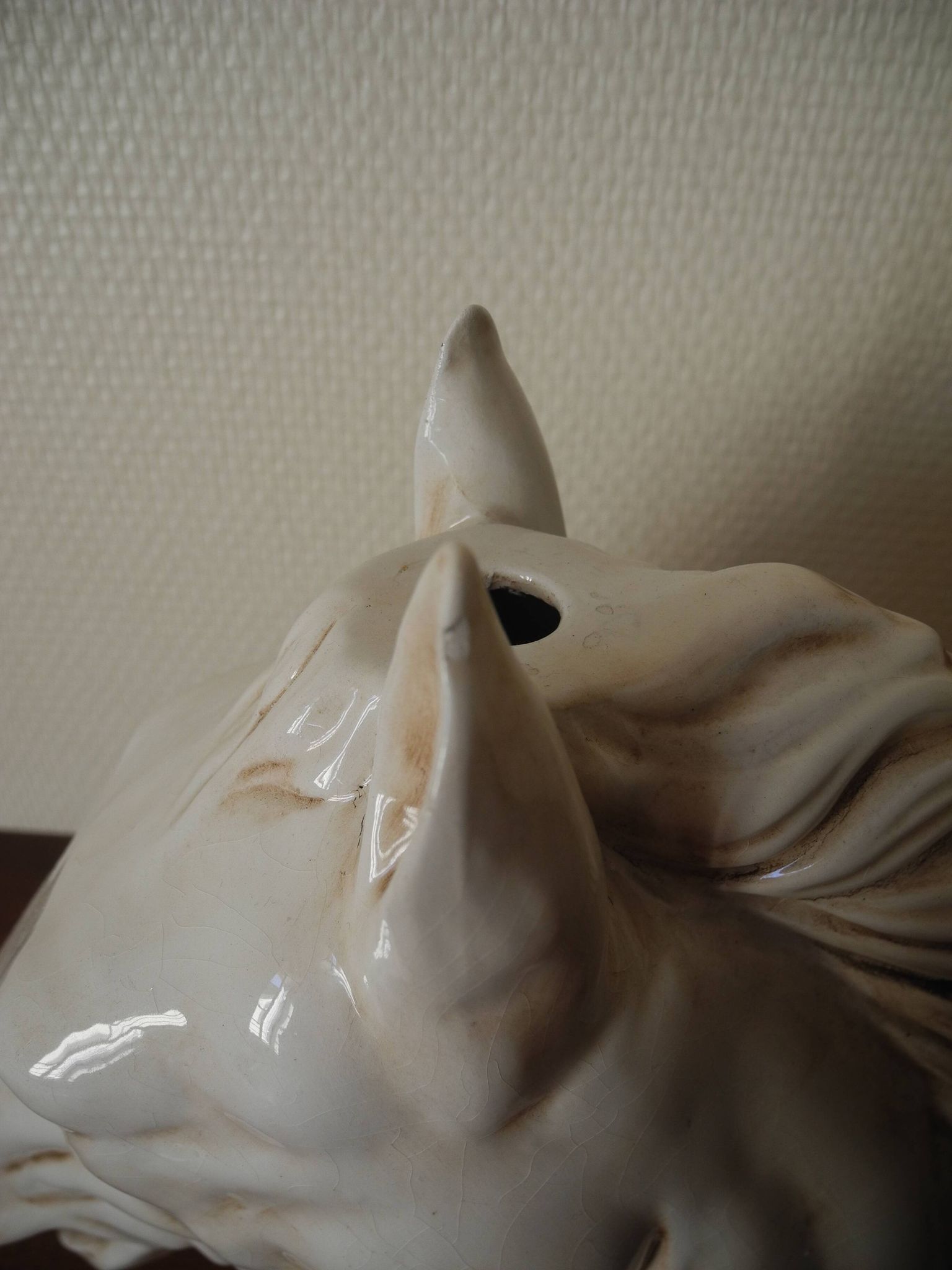 Ceramic horse head lamp base vintage horse lamp base design 70s