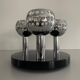 Mid-century ceiling light with 3 shades and wooden base, 1960s, Italy.
