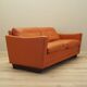 Orange leather sofa, Danish design, 1970s, production: Denmark