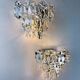 Pair of Kinkeldey 2-tier cut crystal wall sconces, Germany, circa 1970s