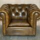 Ensemble vintage Chesterfield salon 3 pièces cuir