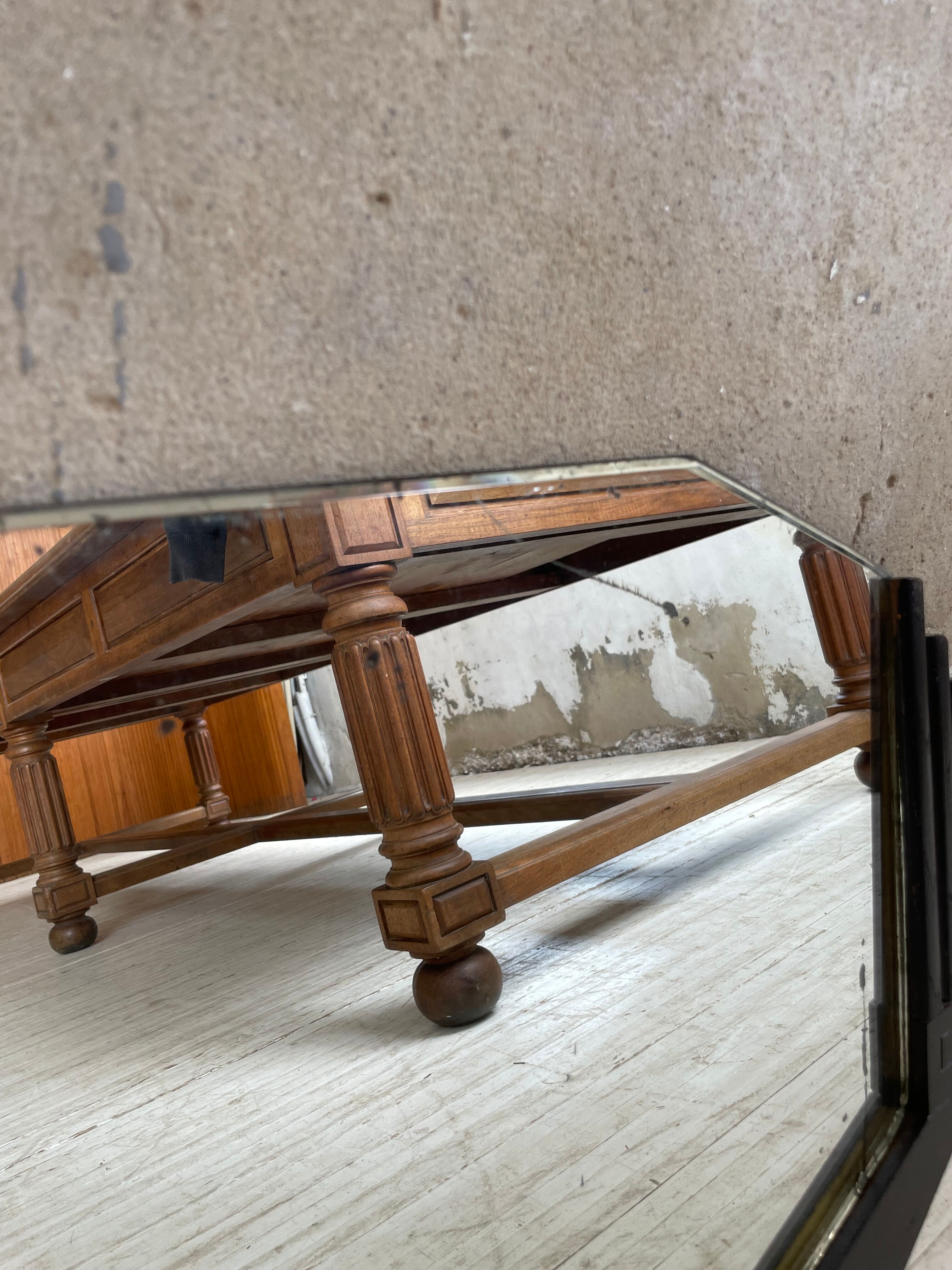 Black art deco mirror 65x46cm