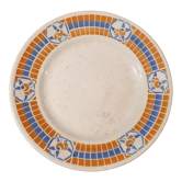 Plat Art Déco Badonviller Pontivy orange et bleu