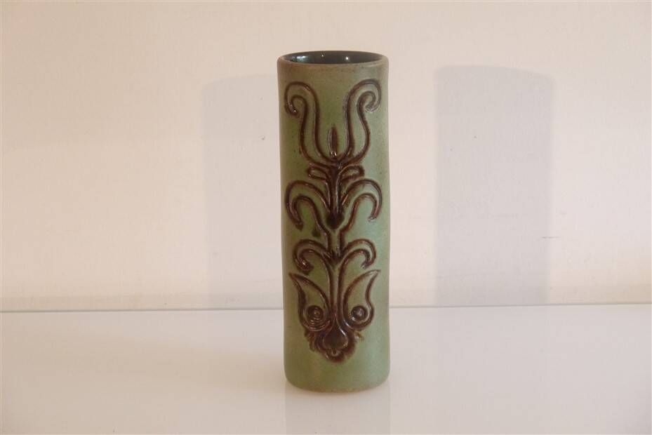 Ceramic roller vase by Jean Varoqueux, 1960