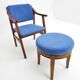 Scandinavian style armchair + velvet footrest