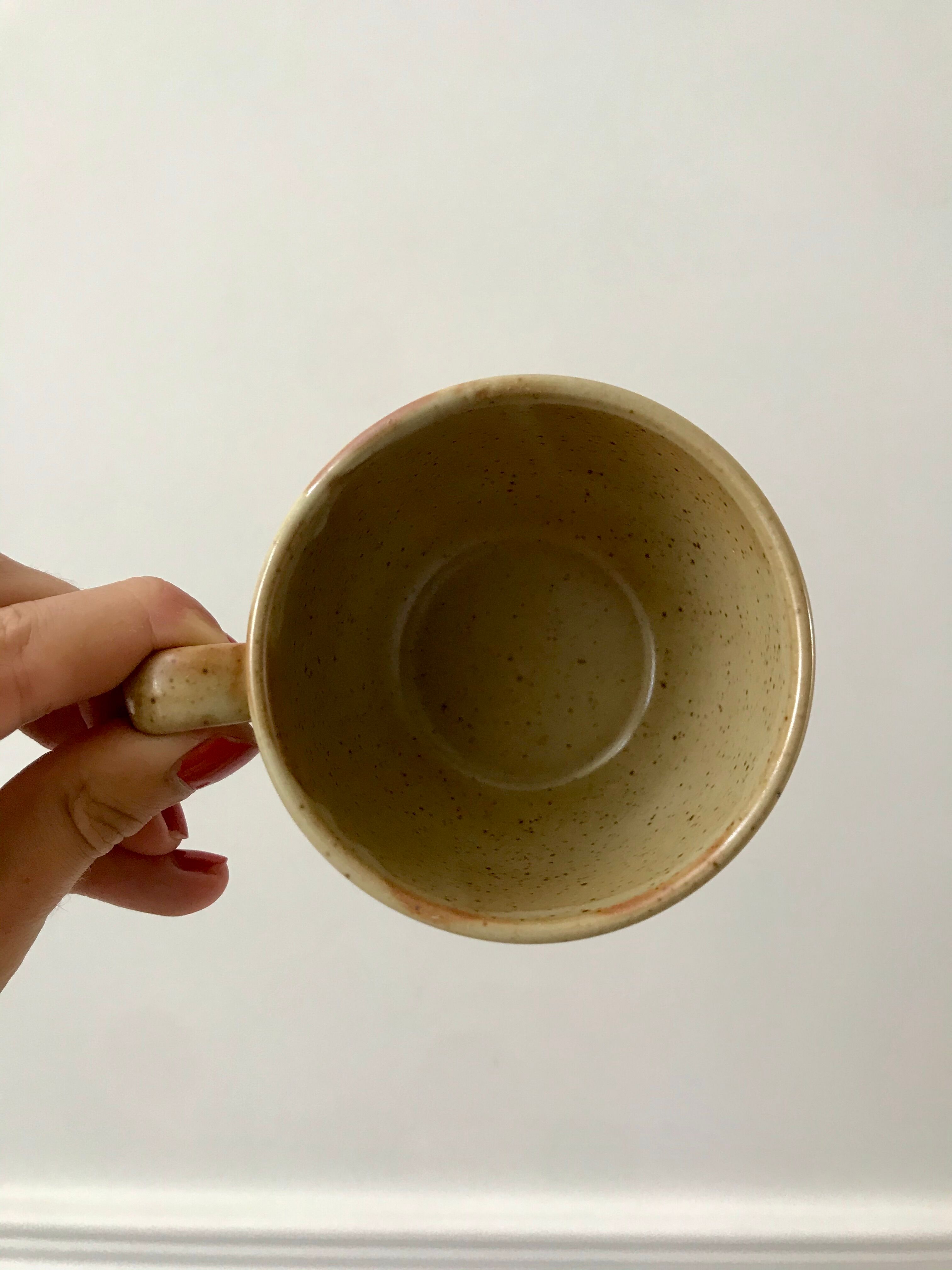 set of 6 stoneware cups and saucers Grès du Village 60s-70s
