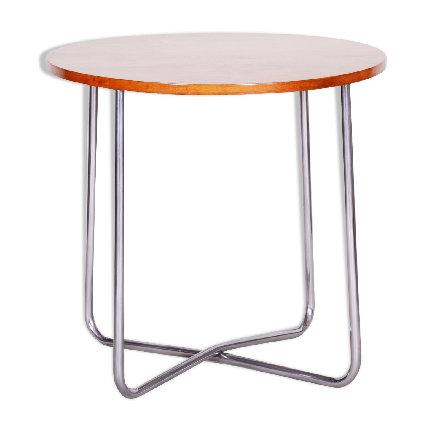Bauhaus round table made by Vichr & Co in 1930s Czechia