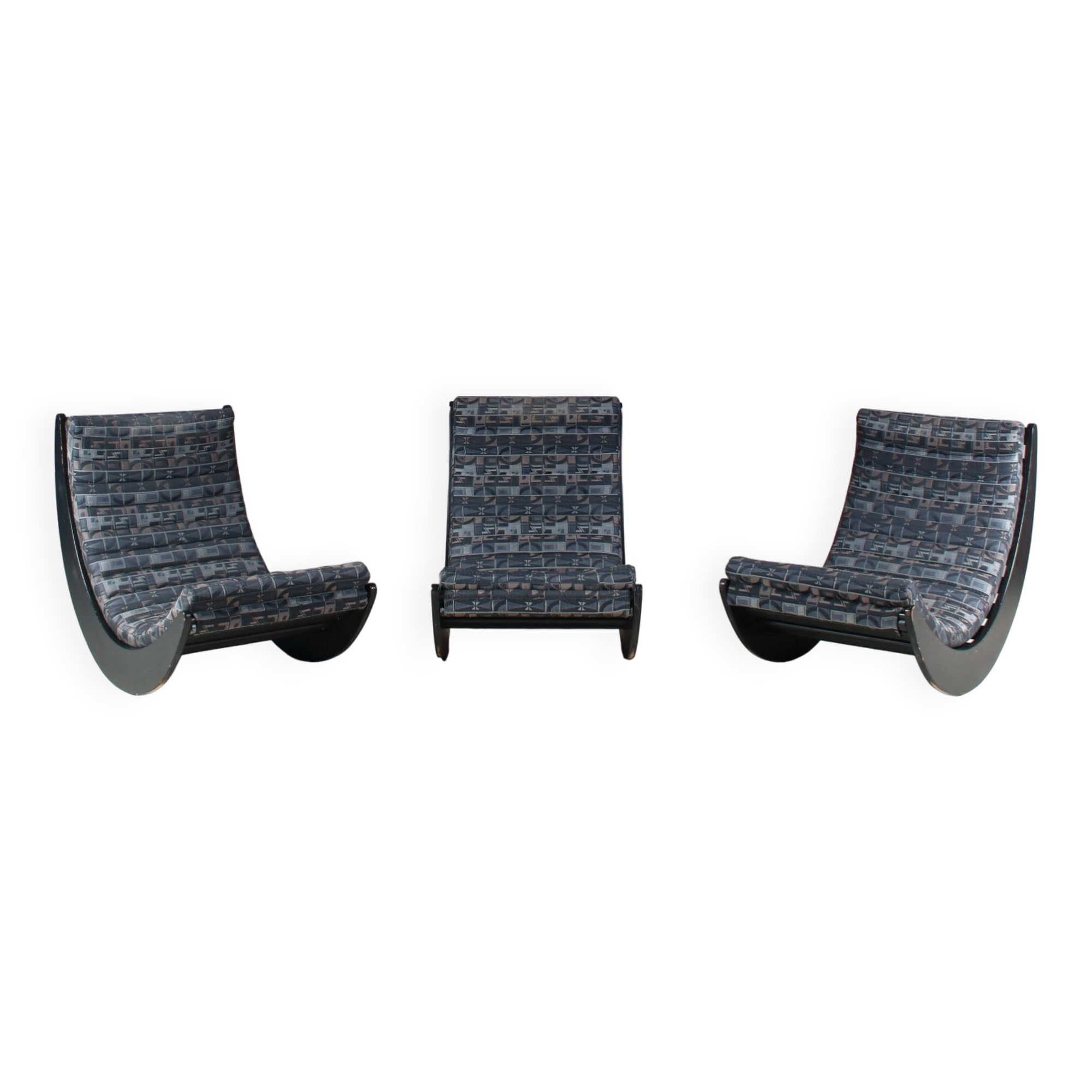 "Relaxer II" rocking chairs from the 1970s by Verner Panton for Rosenthal, Germany.