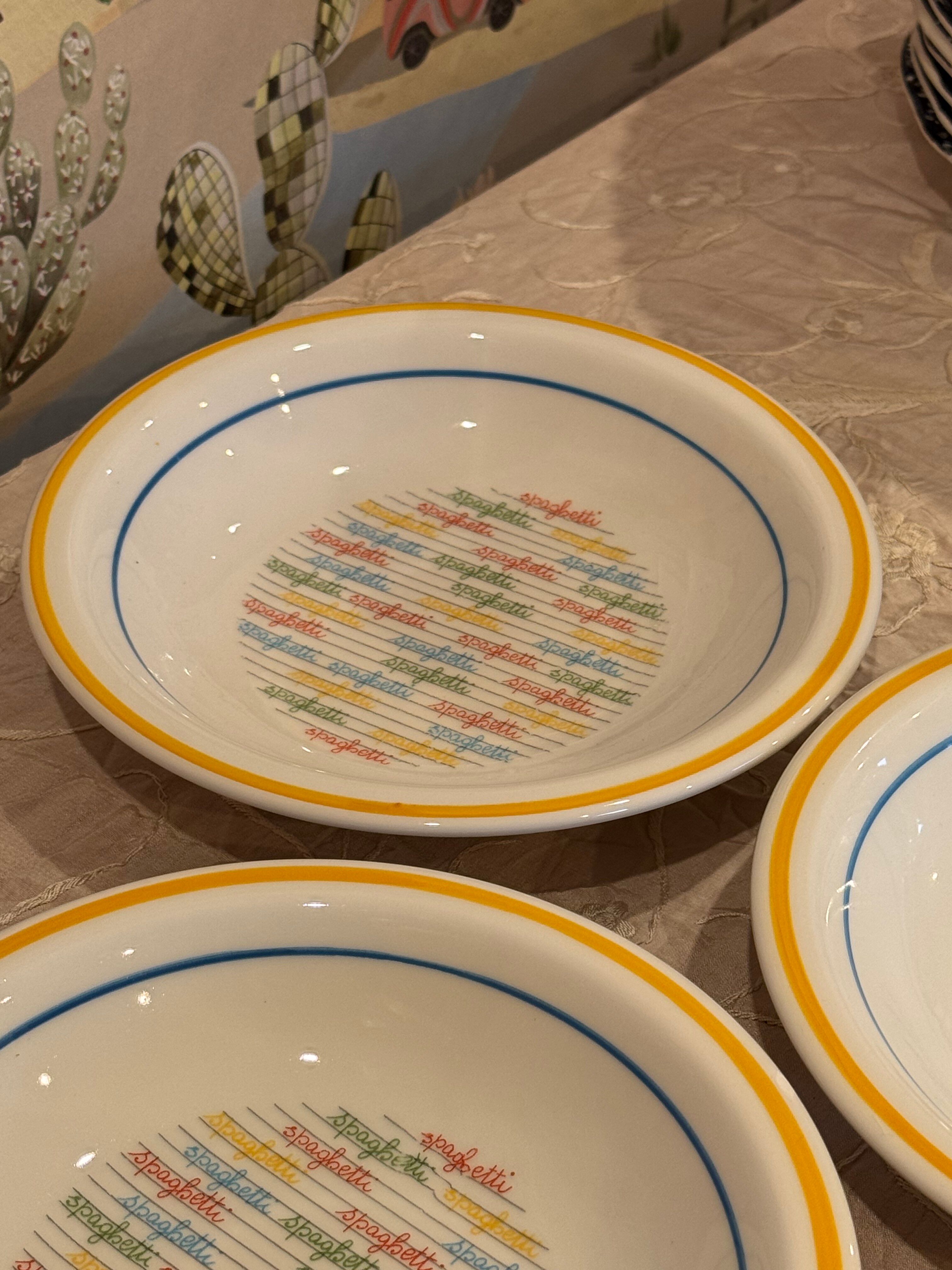 4 spaghetti plates made in Italy