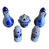Service Table BETSCHDORF Stoneware Salt Pepper Mustard Oil Vinegar Vinta