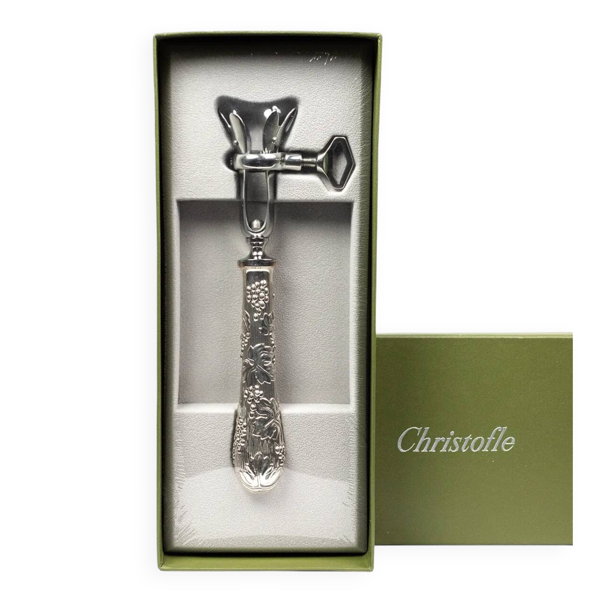 Manche à gigot Christofle métal argenté décor vigne — état neuf