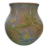Round vase from the Ricard ceramic workshops. Signed Francine Gal.
