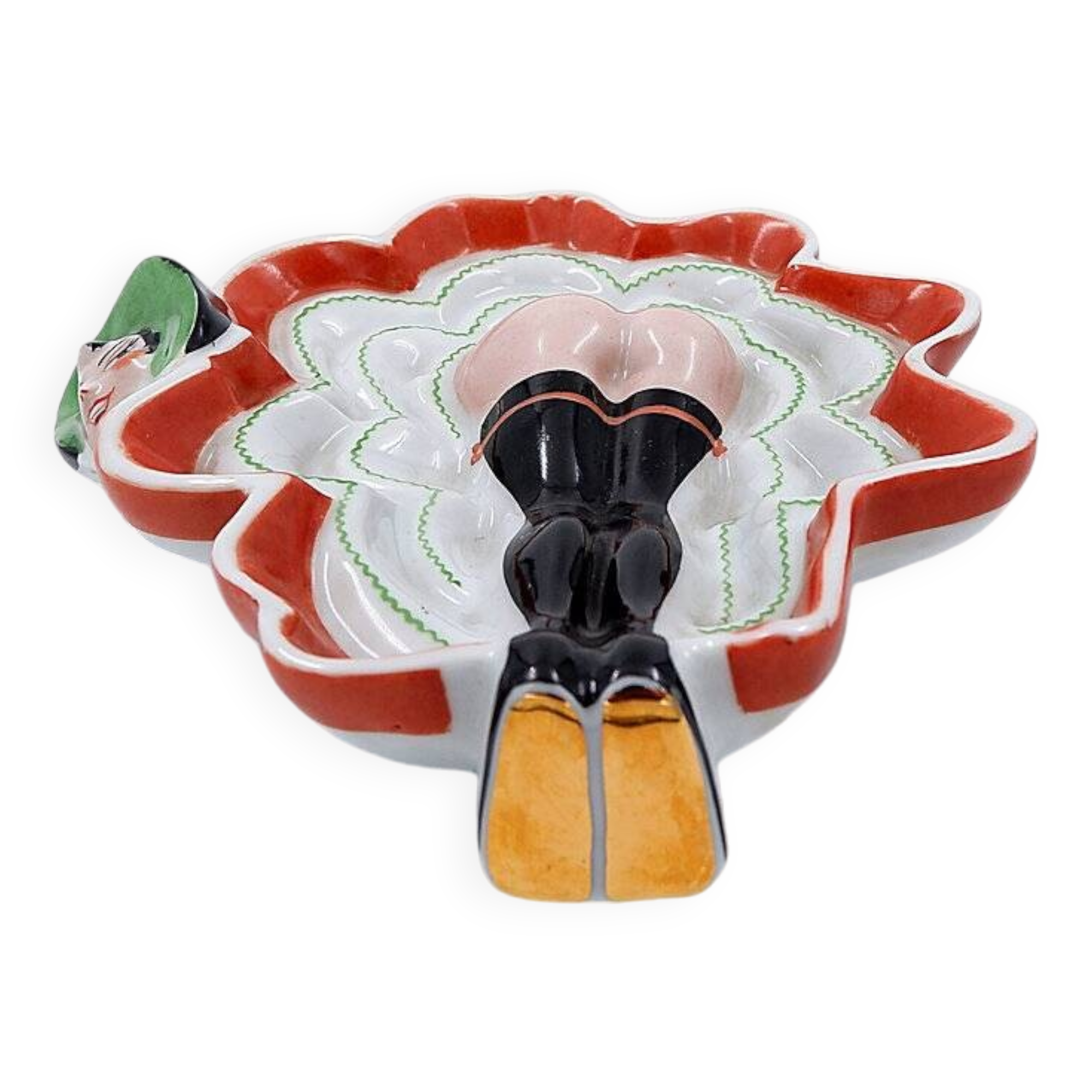 Painted porcelain pocket tray "Les Naturistes" Paris 1956/57