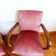 Paire de fauteuils moustache velours rose art déco