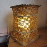 Vintage wicker and scoubidou basket