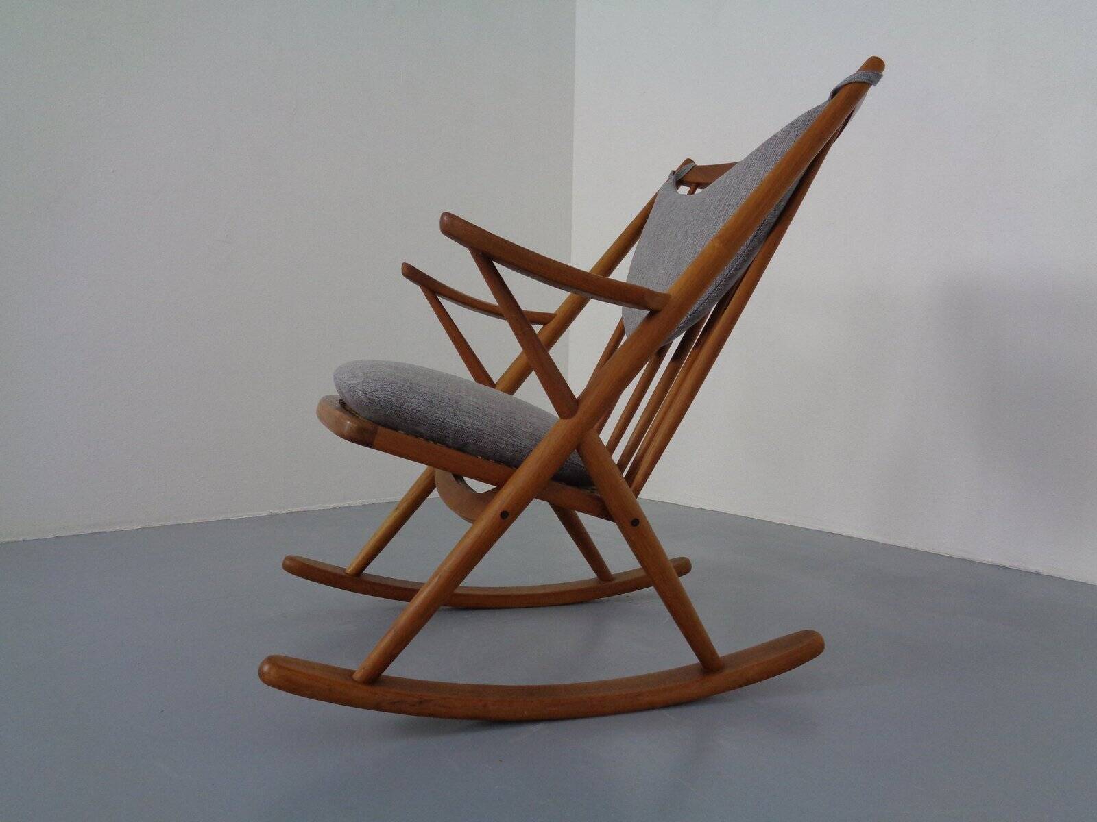 Teak Rocking Chair by Frank Reenskaug for Bramin, Denmark, 1960s