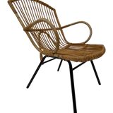 Vintage rattan chair by Dirk van Sliedregt Rohe Noordwolde 1960 in the Netherlands
