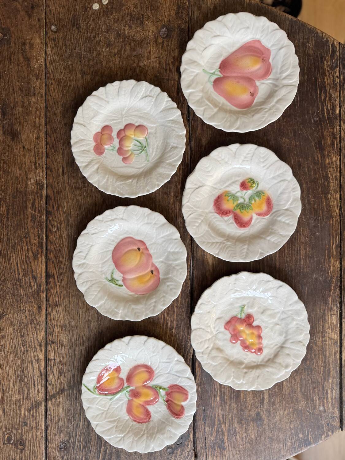 Vintage white slip plates