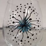 Service of 6 vintage water glasses, handmade decor