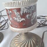 Pair of vintage brass/ceramic lamps