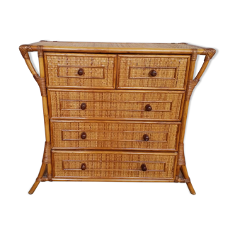 Rattan chest of drawers