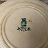 Set of 4 old opaque porcelain plates from Gien, Venice Terre de fer model