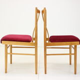Ensemble de quatre chaises de salle à manger des années 1970, Tchécoslovaquie