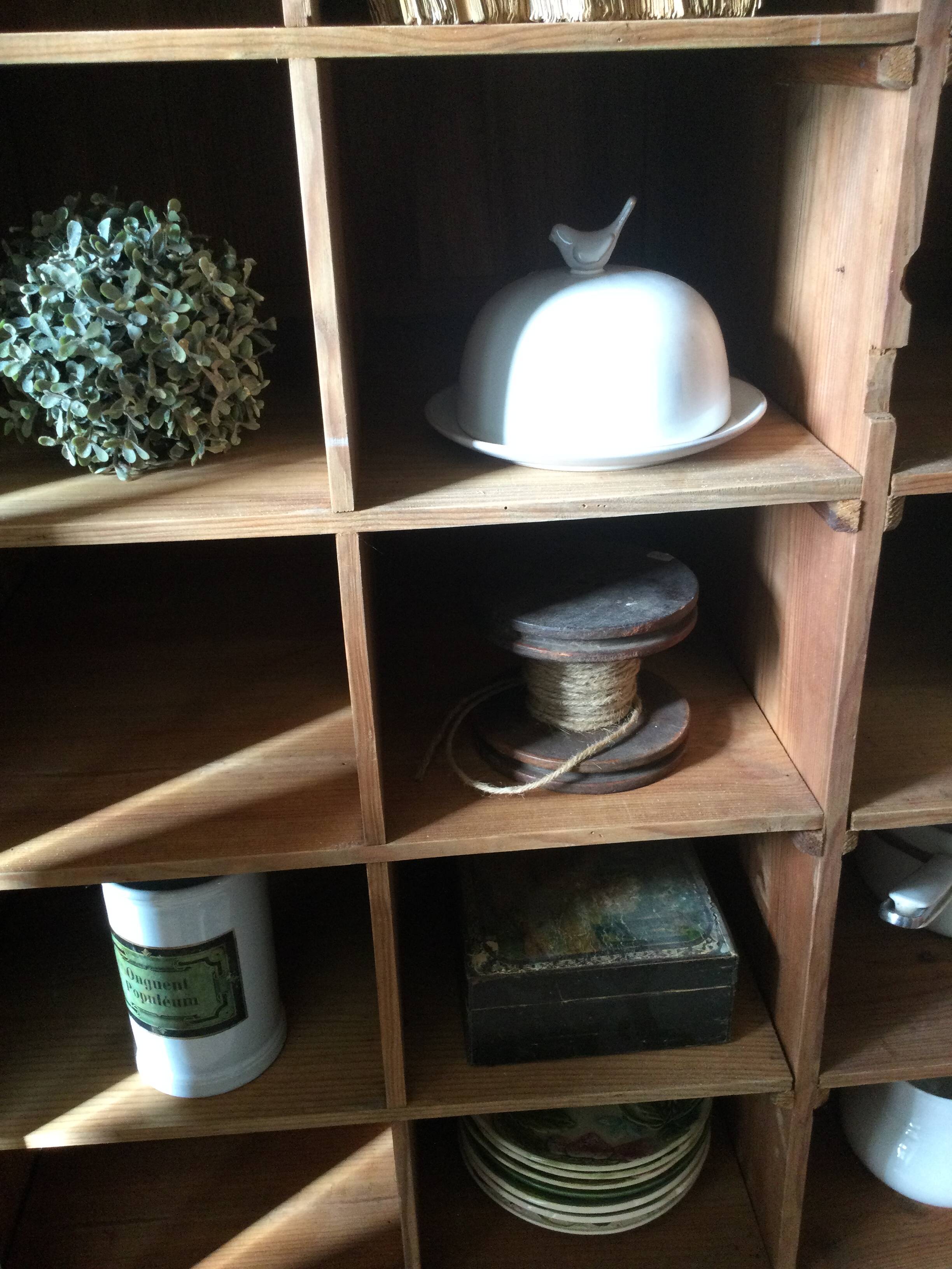 Antique Parisian wardrobe with interior compartments.