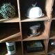 Antique Parisian wardrobe with interior compartments.